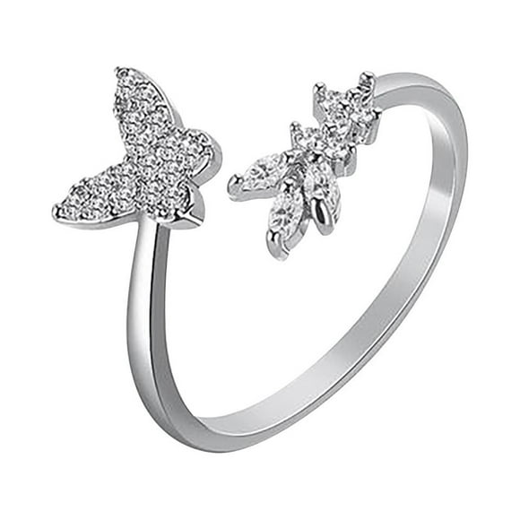 Anillos para mujer, regalos para mujer, anillo abierto de diamantes de moda para mujer.