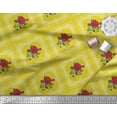 thumbnail image 2 of Soimoi Polyester Crepe Fabric Check,Leaves & Rose Floral Print Fabric by The Yard 42 Inch Wide, 2 of 3