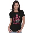 thumbnail image 3 of God is Bigger Than Cancer BCA Ribbon Womens Slim Fit Graphic Tee Brisco Brands S, 3 of 5