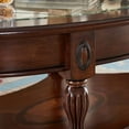 thumbnail image 4 of Gexpusm Oval Glass Coffee Tables,2-Tier Solid Wood with Storage Shelf 46"L x 18"H,Vintage,Dark Brown, 4 of 8