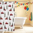 thumbnail image 3 of Erosebridal Christmas Truck Shower Curtain 72Wx72L, Christmas Tree Bathroom Curtain, White Christmas, 3 of 5