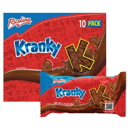 Ricolino Kranky Chocolate Covered Cornflakes, 1.41 oz, 10 Count Box