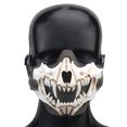 thumbnail image 1 of Máscara de media cara Máscara protectora transpirable Accesorios de cosplay de Halloween (gris blanco), 1 of 6