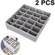 thumbnail image 1 of Paquete de 2 cajas organizadoras para ropa interior y otros accesorios pequeños, divisores de cajones plegables de 24 celdas para almacenamiento de zapatos, 1 of 4