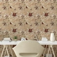thumbnail image 2 of Ambesonne Floral Art Peel & Stick Wallpaper for Home, Flowers Romantic Details, 13"x100", Pale Brown Dark Brown Tan, 2 of 5
