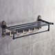 thumbnail image 4 of Toallero con barra y 7 ganchos, toallero plegable con exquisito tallado for lavabo de baño, 4 of 6