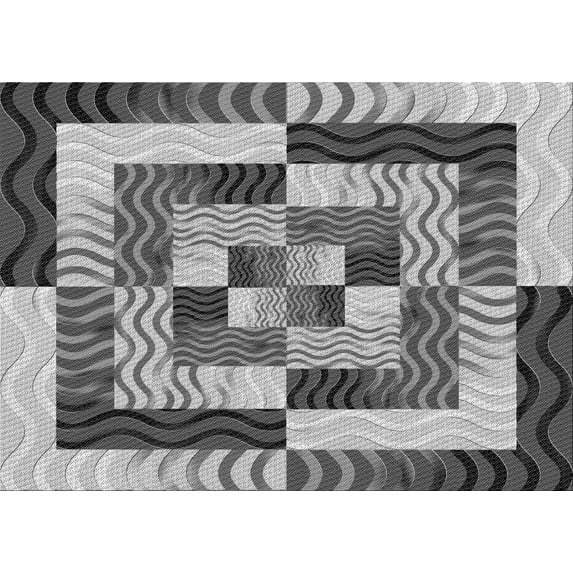 Ahgly Company Machine Washable Indoor Rectangle Transitional Silver Gray Area Rugs, 7' x 9'