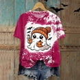thumbnail image 4 of enyan Tee Pumpkin Graphic Cute Ghost Tops Tee Fall Short Sleeve Tops Oversized Tshirts Teen Aesthetic Clothing Halloween Shirts for Women Funny Hot Pink,XL, 4 of 5