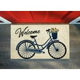 thumbnail image 3 of Kashi Home Printed Coir Fiber 18x28 Non-Slip Doormat, Durable Outdoor / Indoor Rug, Entryway, Front Door, Porch, Patio, Welcome Mat, Hello Spring Theme, Floral Americana Design Decor (Welcome Bicycle), 3 of 6