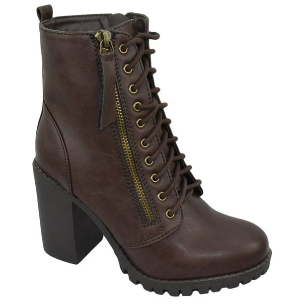 military booties with heel