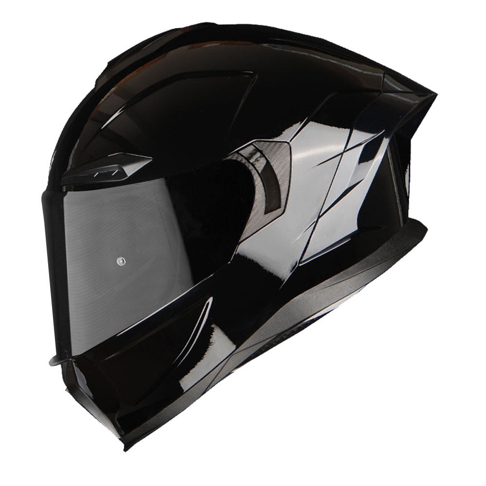 1Storm Motorcycle Full Face Helmet DOT Adults Street Bike Dual Visor Sun Inner Shield with One Extra Clear Shield: HJAH15 Smoked Glossy Black