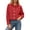 Red, variant on QIYAGBSA Shirts for Women Button Down Collared Long Sleeve Cropped Cotton Linen Blend Relaxed Fit Casual Everyday Wear (Yellow, XL)