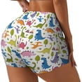 thumbnail image 2 of Wukai Cute Dinosaur Print Pack Biker Shorts for Women Yoga Workout Gym Running Scrunch Active Shorts-Medium, 2 of 8