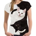 thumbnail image 1 of Camiseta con estampado 3D de dos gatos para hombre y mujer, camisa de manga corta, XXS, verano, 2021, 1 of 3