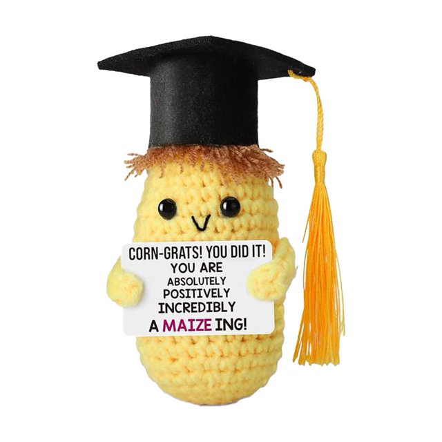 Graduate Corn Congrats Grad Plush Corn Removable Graduation Cap Graduate Crochet Gift ...