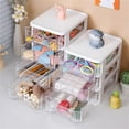 thumbnail image 4 of 1 Storage Box Plastic Kitchen Pantry Stackable Storage Organizer Container Station With Drawers for Cabinet Countertop Holds Coffee Tea Sugar Packets Creamers Clear White, 4 of 9