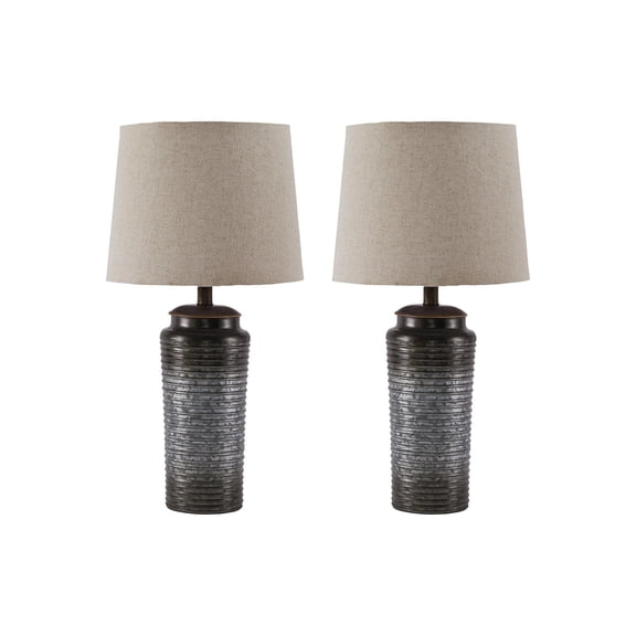 Signature Design by Ashley Casual Norbert Table Lamp (Set of 2)  Gray