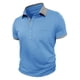 thumbnail image 5 of Blusa y camisa de manga corta con cuello vuelto para hombre, estilo casual, con botones y bolsillos, color liso, de poliéster., 5 of 8