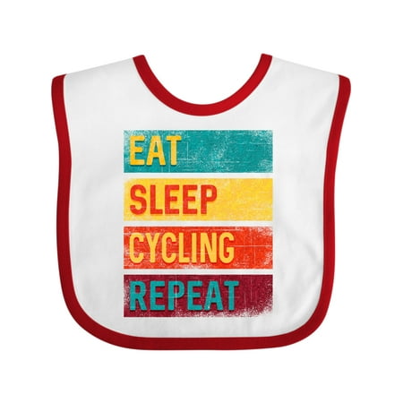 

Inktastic Cycling Gifts Funny Eat Sleep Cycling Repeat Gift Baby Boy or Baby Girl Bib