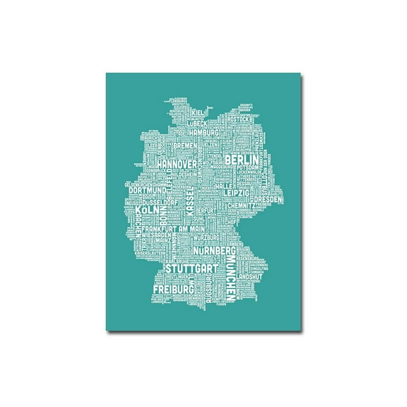 Trademark Art "Germany City Map III" Canvas Wall Art by Michael Tompsett
