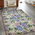 thumbnail image 2 of Rectangle Area Rugs 3 x 5 Ft, Purple Hydrangea Non-Slip Residential Carpet, Spring Floral Elegant Pastoral Vintage Indoor Crawling Mats Runner Rugs for Living Room/Dining Room/Bedroom, 2 of 8