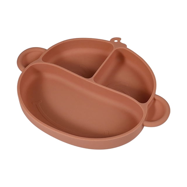 Pompotops New Monkey Children's Plate, Non Slip Suction Cup, Integrated Baby Separated Food Grade Silicone Plate Clearance