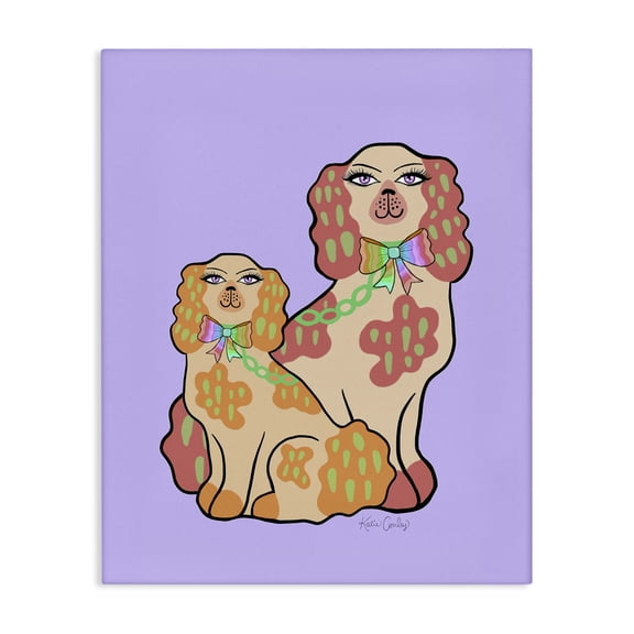 Stupell Industries Eclectic Funky Dogs on Purple Canvas Art, 16 x 20, by Katie Conley