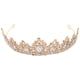thumbnail image 2 of KAKOWELY Corona de tiara de boda: diadema de princesa para novia, tocado de novia con diamantes de imitación, accesorios para el cabello para fiesta de cumpleaños, disfraz de Halloween dorado, 2 of 4