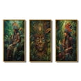 thumbnail image 2 of Designart "Ancient Wisdom Amazon Shaman III" Folk Religion Framed Wall Art Set Of 3 - Green Traditional Frame Gallery Wall Set For Home Decor, 2 of 6