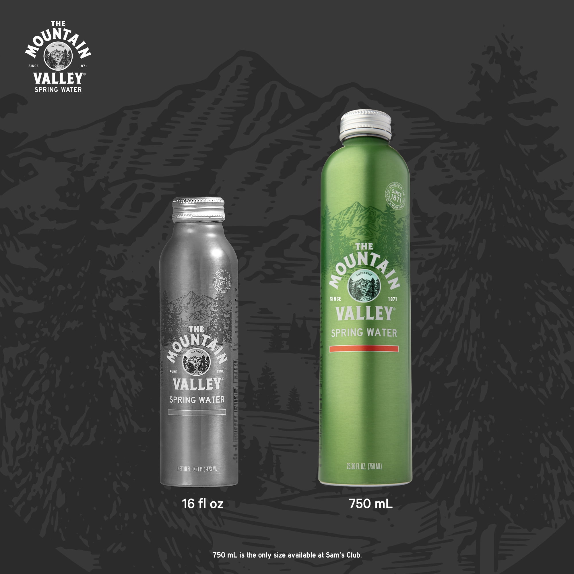 Mountain Valley Spring Water, 16 fl oz, 6-pack Aluminum Bottle