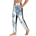 thumbnail image 3 of Kdxio Pale Blue Lotus Flowers Pattern Joggers,Sweatpants for Men with Pockets-Small, 3 of 5