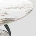 thumbnail image 4 of 51" Modern Luxury Round Dining Table for 4, Glossy Pandora Sintered Stone Round Table, Bronze X Carbon Steel Base, 4 of 8