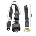 thumbnail image 4 of 2 Pcs 3 Point Safety Seat Belt Straps Car Vehicle Retractable Safety Belt Kit Extension, 4 of 9