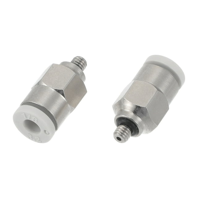 Conectores de aire de 1/8" rosca macho, 2 piezas, tono blanco y plateado de plástico y metal para manguera de aire