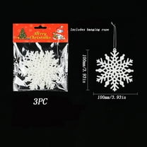 Halloween Christmas Tree Decorations,Mini Christmas Ornaments Plastic Snowflake Ornaments,Christmas Tree Decorations Glitter Snowflake Ornaments Hanging for Crafting and Embellishing (White)