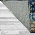 thumbnail image 3 of Washable Skid-Resistant Accent Rug Geometric Blue Multi 24" x 48", 3 of 9