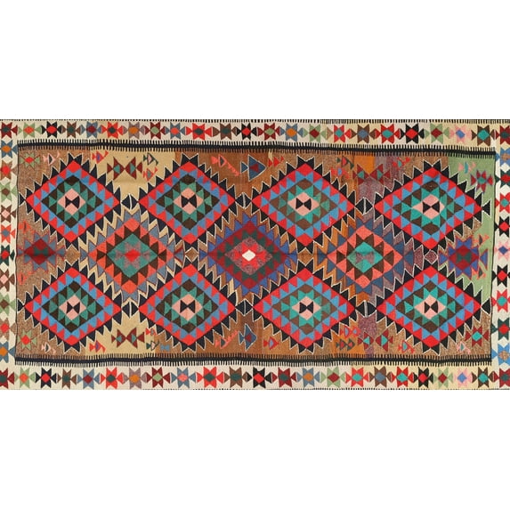 Ahgly Company Machine Washable Indoor Rectangle Traditional Saffron Red Area Rugs, 4' x 6'