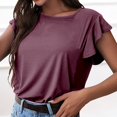 thumbnail image 6 of QASIEATN Women's Trendy Essentials Clothing: Delicate Sleeve Tee Neck Casual Solid Color Blouse Fall Fashion Outfits for Women, 6 of 6