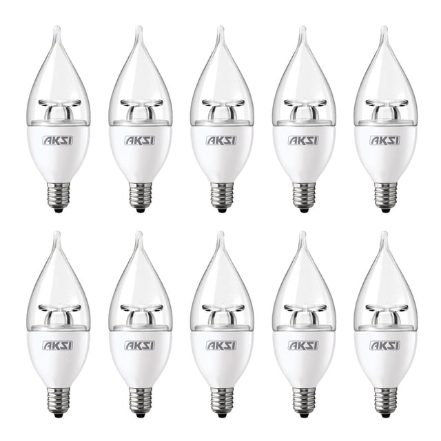 Pack de 10 Focos LED Aksi 4W Flama Base E12 Luz Blanca