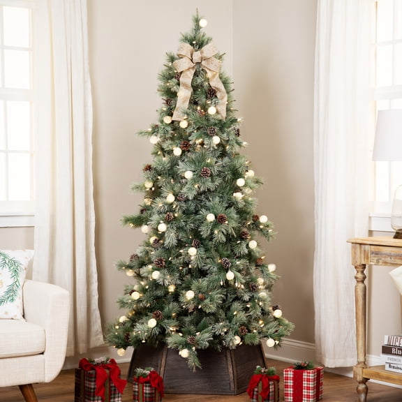 Northlight Pre-Lit Medium Artificial Bottle Brush Christmas Tree - 7.5' - Warm White LED Lights