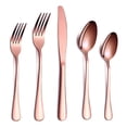 thumbnail image 1 of Rose Gold Flatware Set 20 Piece Service for 4, Copper Plated Stainless Steel Silverware set Service for 4 (Shiny, Copper), 1 of 10