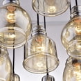 thumbnail image 3 of AFANQI Cognac Glass Cluster Pendant Ceiling Fixture Lamp 8 Light Round Top, 3 of 14