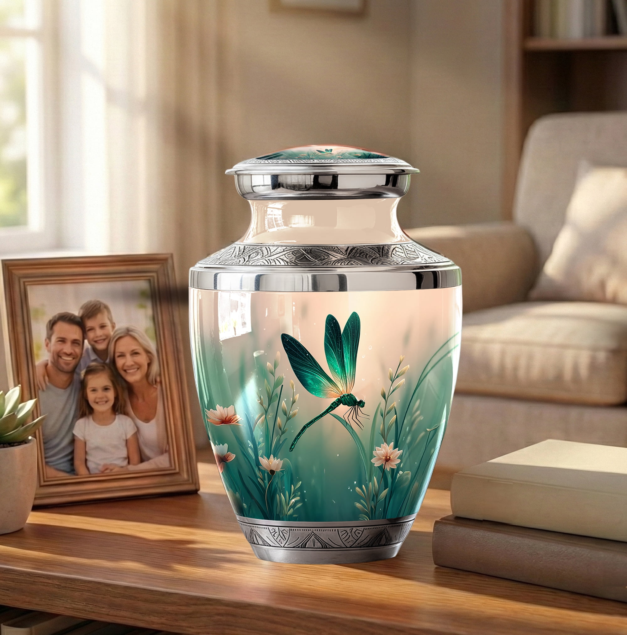 Dragonfly Urn for Ashes for Men - Large Funeral Urns for Adult Female - 10 Inch Decorative Urns for Women - Dragonfly Cremation Urn for Male Dad