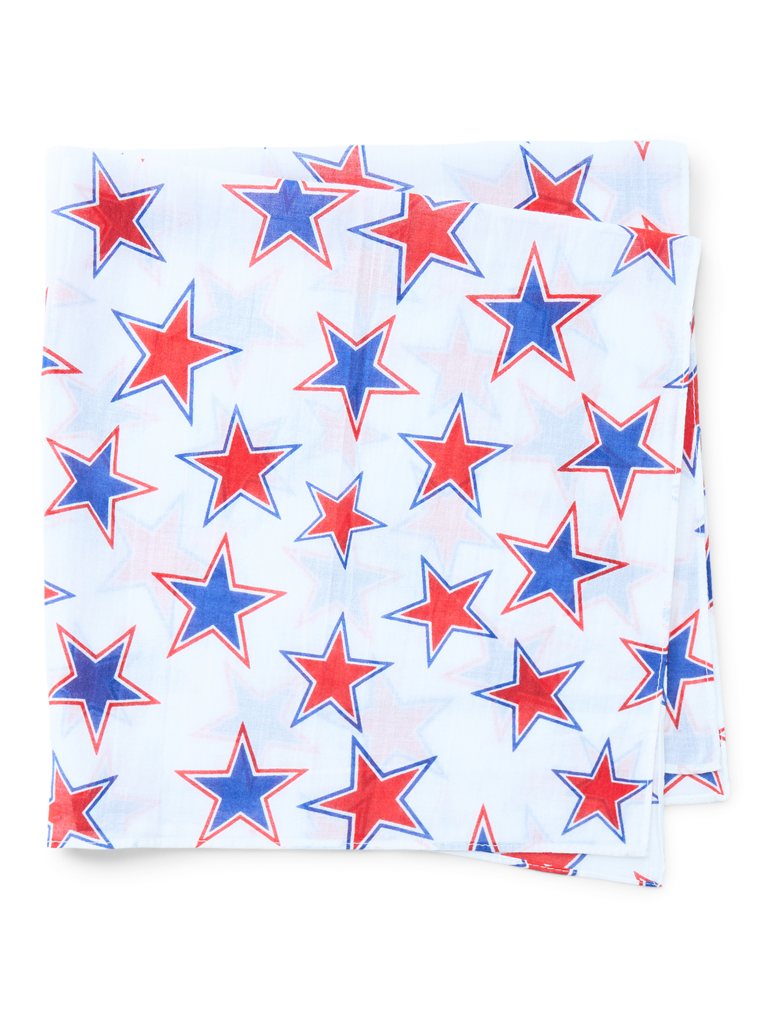 Fourth of July Women’s Star Toss Bandana from Way to Celebrate, One Size, White/Multi
