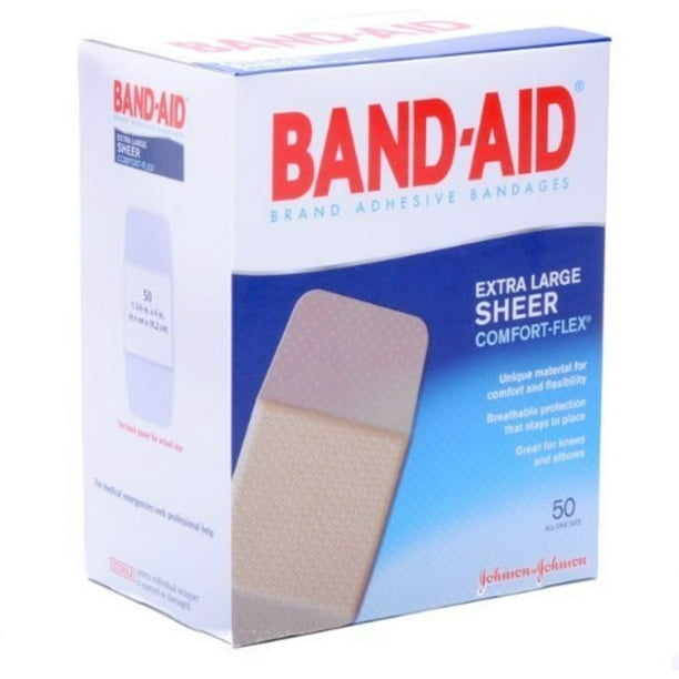 BAND-AID Extra Large Sheer Comfort-Flex 50 ea - Walmart.com - Walmart.com