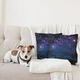 thumbnail image 4 of Ambesonne Space Throw Pillow Cover 2 Pack, Milky Way Themed Stars, 18", Magenta Blue, 4 of 7