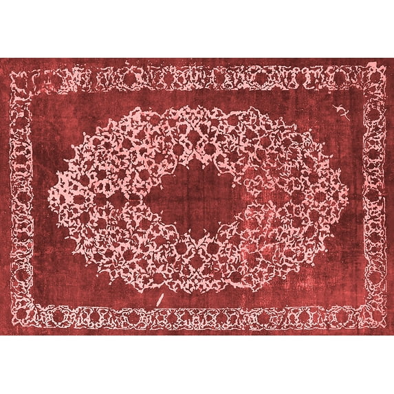 Ahgly Company Indoor Rectangle Oriental Red Industrial Area Rugs, 7' x 9'
