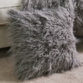 thumbnail image 3 of Home Soft Things Mongolian Faux Fur Throw & Pillow Cover Combo - Grey - 50" x 60"/20" x 20", 3 of 8
