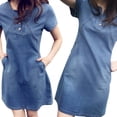 thumbnail image 4 of EIMELI Robe en Jean Décontractée pour Femmes Robe Courte en Denim Grande Taille Robe en Denim, 4 of 8