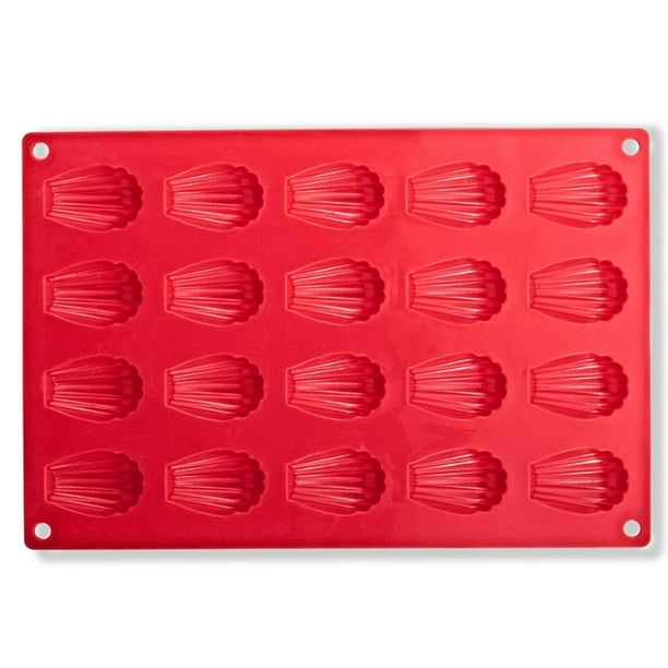 Bewildely Molde de concha roja de silicona de 20 agujeros, molde de pastel de Chocolate hecho a mano para hornear galletas, molde de Madeleine para Herramientas y accesorios para hornear Bewildely HA081263-01
